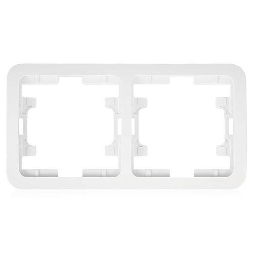 Рамка 2 поста горизонтальная (белый) Mimoza MAKEL