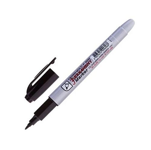 Маркер перманентный Multi Marker Super Slim 1мм черный пулевидный Crown (Р-505F)