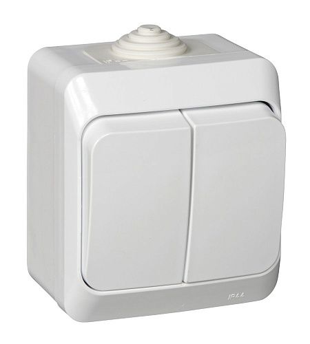 Выключатель ОУ 2кл IP44 (белый) ЭТЮД SE