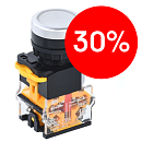 Кнопка D8-11T Ø22мм 1з+1р с фиксацией белая ИЭК