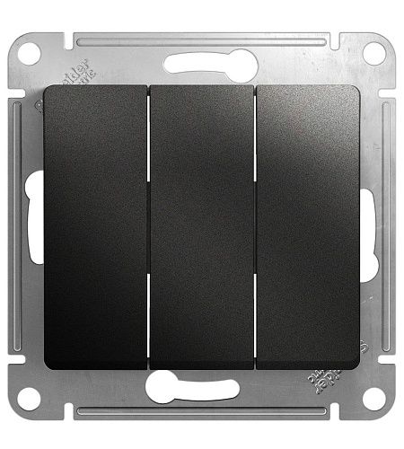 Выключатель 3кл схема 1+1+1 10AX (антрацит) GLOSSA SE