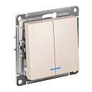 Выключатель 2кл с подсветкой схема 5а 10АХ (бежевый) ATLASDESIGN SE