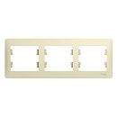 Рамка 3 поста горизонтальная (бежевый) GLOSSA SE