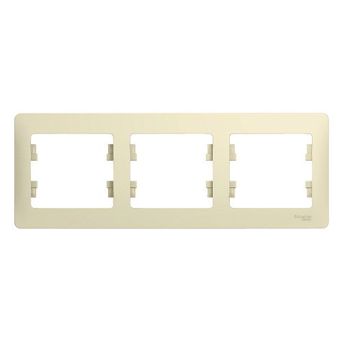 Рамка 3 поста горизонтальная (бежевый) GLOSSA SE