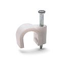 Скоба для крепления кабеля круглая СПК-6мм с гвоздем 50шт Fortisflex