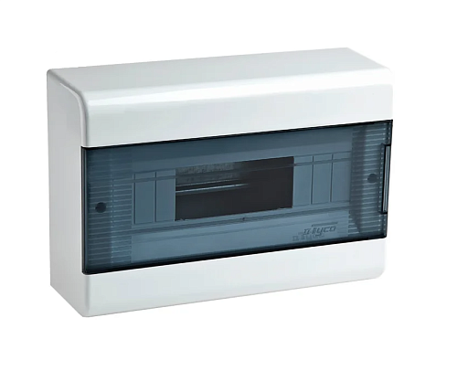 Бокс навесной 12 мод. 280х190х93мм с N/PE-12/0 прозрачная дверь IP40 (белый) ТУСО Ruvinil (68012)