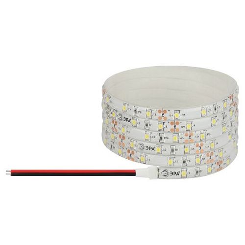 Лента светодиодная LS2835 -60LED-IP65-1 year 5m 4.8Вт 12В 2700К 130Лм/м IP65 60 диодов/метр ЭРА  белый