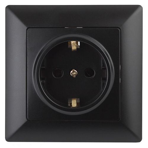 Розетка 2P+E Schuko 16А (антрацит) Intro Solo ЭРА (4-202-05)
