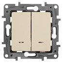 Выключатель 2кл с подсветкой (слоновая кость) Etika Legrand/Daccord/ИЭК (672304) Выключатель 2кл с подсветкой (слоновая кость) Etika Legrand/Daccord/ИЭК (672304)