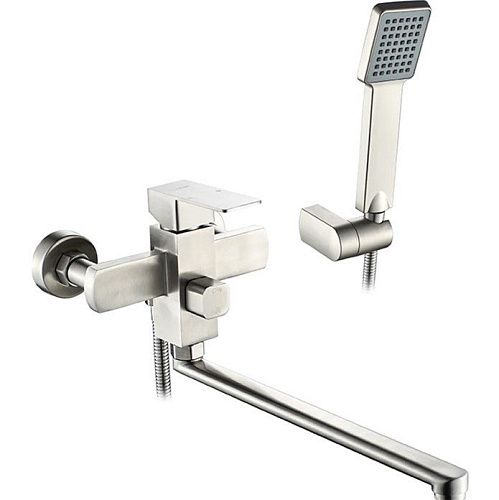 Смеситель для ванны картридж 35мм дл. излив 350мм нержавеющая сталь LEDEME L72233 (Гарантия 5 лет)