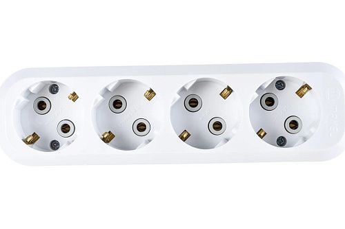 Колодка ОУ 4 гнезда с з/к IP20 (белый) Grup Priz MAKEL