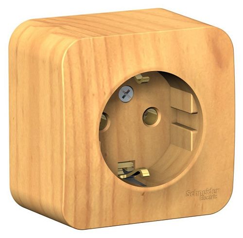 Розетка ОУ с заземлением с изолирующей пластиной (ясень) BLANCA SE