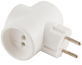 Тройник 3T 220В IP20 (белый) в индивидуальной упаковке TOKER