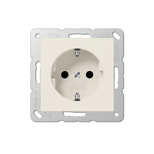Розетка с заземлением с защитными шторками (слоновая кость) ECO Profi JUNG