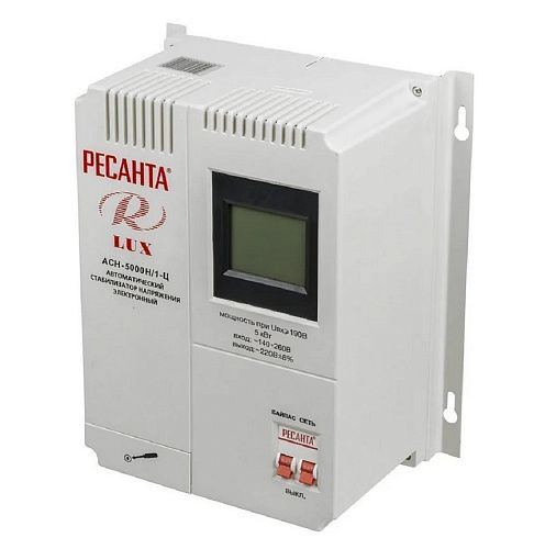 Стабилизатор АСН-5000 Н/1-Ц Lux 140-260В 220±8% IP20 настенный РЕСАНТА