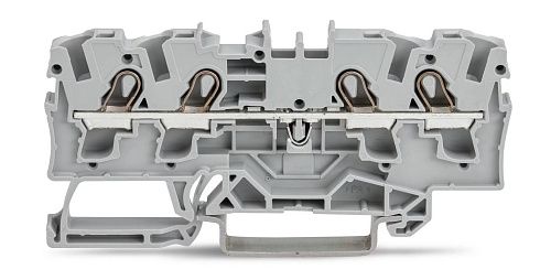 Клемма 4-проводная проходная пружинная 4мм2 (серый) WAGO (2004-1401)