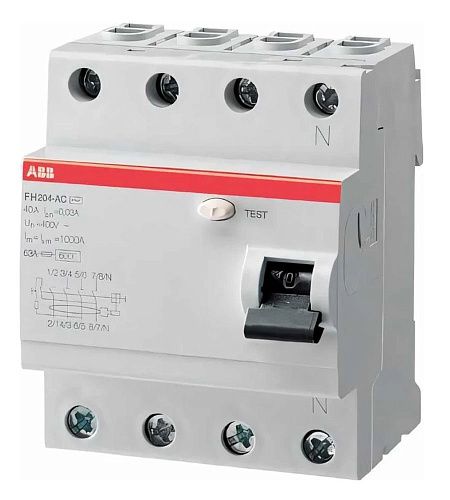 Устройство защитного отключения 4п 40A 300мА тип АС FH204 AC-40/0.3 ABB ФЛ