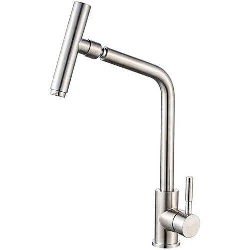 Смеситель для кухни картридж 35мм c гайкой нержавеющая сталь LEDEME L4998-5 (Гарантия 5 лет)