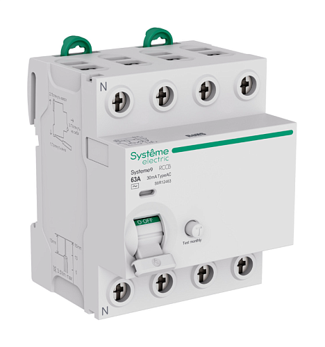 Устройство защитного отключения 63А 4п 30мА тип AC 400В Systeme9 SE (S9R12463)