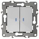 Выключатель 2кл с подсветкой 10АХ (белый) Эра12 ЭРА (12-1105-01) Выключатель 2кл с подсветкой 10АХ (белый) Эра12 ЭРА (12-1105-01)