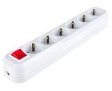 Колодка ОУ 6 гнезд с з/к + выключатель IP20 (белый) Grup Priz MAKEL