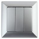 Выключатель 3кл 10А (алюминий) Intro Solo ЭРА (4-106-03)