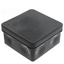 Коробка распределительная ОУ 80х80х40мм с крышкой 8 вводов двухкомпонентная безгалогенная (HF) IP66 (черная) Промрукав
