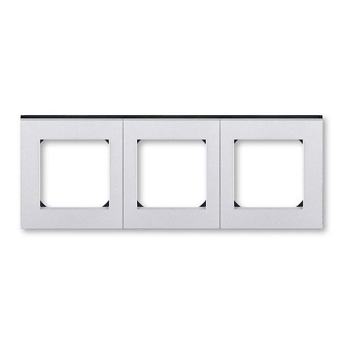 Рамка 3 поста (серебро/дымчатый чёрный) Levit ABB