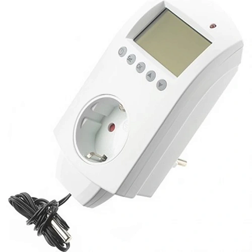 Регулятор температуры TR-01 16А +1..+70°C установка в розетку ROBITON