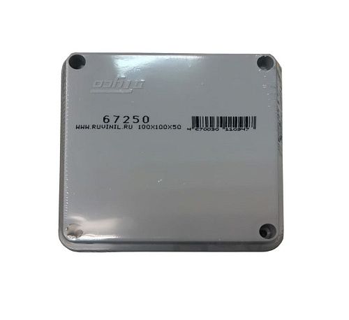 Коробка распаячная ОУ 100х100х50мм с крышкой 7 вводов стойкая к УФ (-30/+60°) 2-х компонентная IP65 (серая) ТУСО Ruvinil