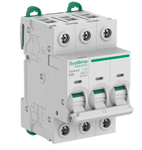 Автоматический выключатель 3п С32 6.0kA 400В (АВ) Systeme9 SE (S9F22332)