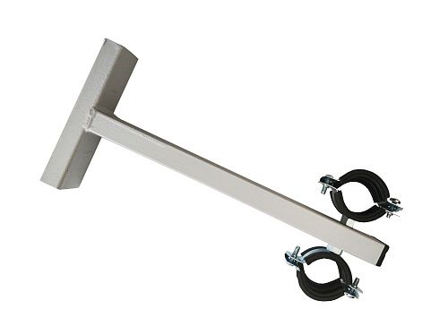 Кронштейн на столб дистанционный 300мм под ленту с двумя хомутами (№6)