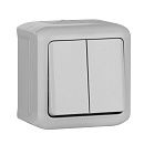Выключатель 2кл 10А IP44 (серый) Quteo Legrand/ИЭК (782332)