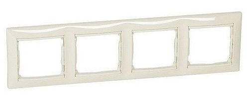 Рамка 4 поста горизонтальная (слоновая кость) Valena Classic Legrand/Daccord (774354)
