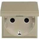 Розетка SCHUKO 2-модульная с защитными шторками с крышкой N2288.1 CV (шампань) Zenit ABB