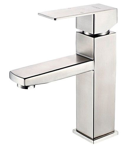 Смеситель для умывальника картридж 35мм с гайкой нержавеющая сталь  LEDEME L71033 (Гарантия 5 лет)