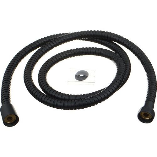 Шланг д/душа 150cm 1/2"*1/2"конус имп/имп НЕРЖ. двойной зажим STANDARD MELODIA BLACK MKP20316BL_BK