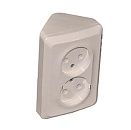 Розетка ОУ 2-я без заземления угловая (кремовый) ЭТЮД SE