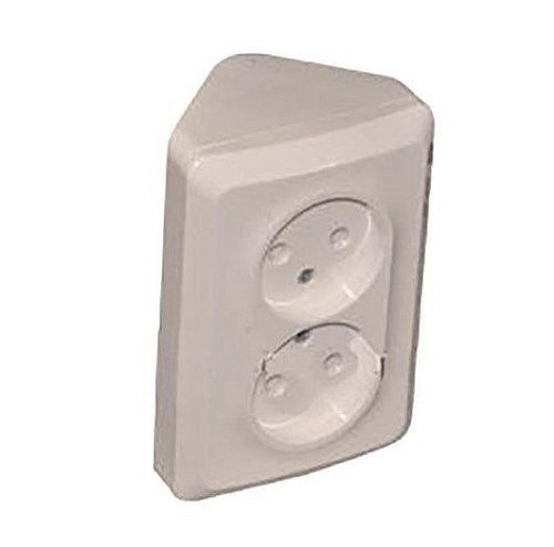 Розетка ОУ 2-я без заземления угловая (кремовый) ЭТЮД SE