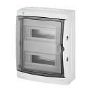 Бокс навесной 2ряда 12 мод 410x305x160мм с N/PE 4x8x16+6x10мм2 дымчатая дверь IP65 GALANT стойкая к УФ Elektro-Plast