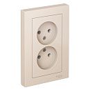 Розетка 2-я без заземления 16А в сборе (бежевый) ATLASDESIGN SE
