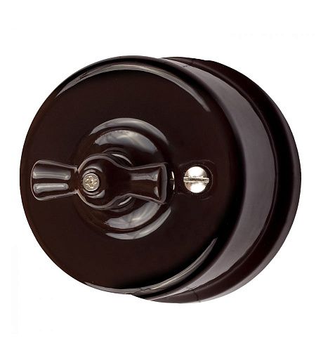 Выключатель 2кл керамика (коричневый) Лизетта BIRONI