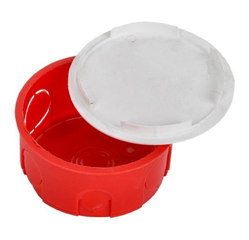 Коробка распаячная КМ41007 для твердых стен безгалогенная (HF) D=80х40мм с крышкой IEK