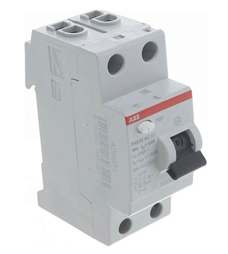 Устройство защитного отключения 2п 40А 300мА тип AC FH202 AC-40/0.3 ABB ФЛ