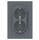 Розетка 2-я с/з (в сборе) 16А (грифель) ATLASDESIGN SE