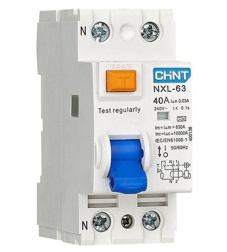 Устройство защитного отключения 2п 40А 30мА тип A AX NXL-63 6кА (R) CHINT (399945)