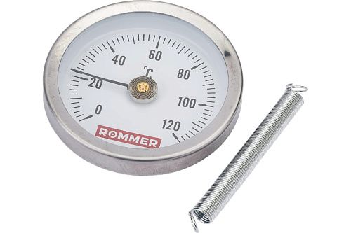 Термометр биметаллический накладной 63мм 0-120С. ROMMER RIM-0004-630015