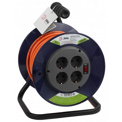 Удлинитель на катушке RP-4e-3x1.5-20m 4 гнезда 20м ПВС 3х1.5 с/з ЭРА Б0046849