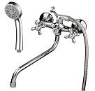 Смеситель ванна MELODIA Galateo Rus длинный излив Люкс крест керамика MDV40241R