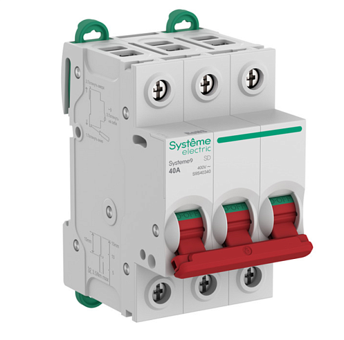 Выключатель нагрузки 3п 40А 400В модульный Systeme9 SE (S9S40340)